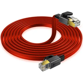 Síťový kabel ETHERNETOVÝ INTERNETOVÝ KABEL LAN KROUCENÁ DVOJLINKA RJ45 SFTP CAT8 40GBPS PATCHCORD 1,5M