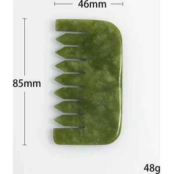 Masážní přístroj Masážní hřeben gua sha z přírodního jadeitu | pomůcka pro masáž - Nefritový hřeben 09