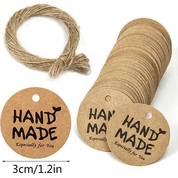 Dárková visačka 100 ks Visačky na dárky z kraftového papíru | dárkové visačky | handmade visačky - 2