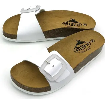 Dámské pantofle Dámské kožené pantofle 346326 Plakton bílá Barva: blanco, Velikost: 41