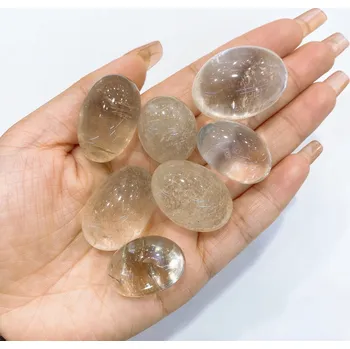 Přírodní kámen Přírodní leštěný kámen pro energii a dekoraci | krystal dekorace | přírodní minerály - kouřový křemen , 100 gramů