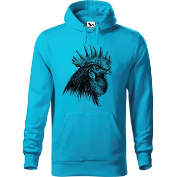 Dámská mikina Mikina - Kohout 2 Barva: Modrá - tyrkysová (44), Velikost: L, Střih: Pánské