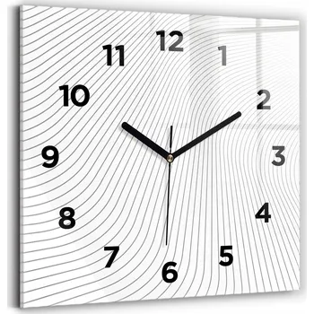 Hodiny Skleněné hodiny s motivem Tichý mechanismus Loft Nástěnné Linie abstrakce 30x30