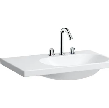 Umyvadlo Laufen Lua umyvadlo 75x46 cm, odkládací plocha vlevo, 3 otvory pro baterii, bez přepadu, LCC, bílá