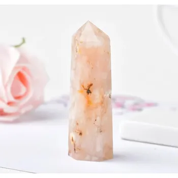 Přírodní kámen Přírodní minerální krystalová věž | Minerální kameny, ochranný kámen - Achát z třešňového květu , 50-60 mm