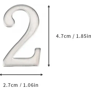 Číslo na dům nerez 5x3 cm | číslo popisné, dveřní štítek, samolepicí - Samolepící , č.2