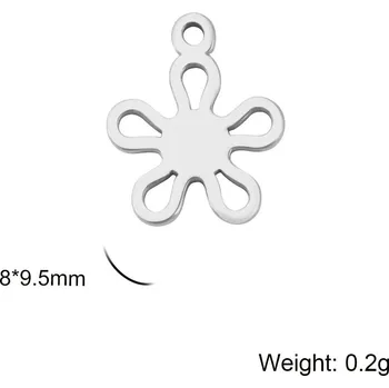 Přívěsek Skyrim ocelový květinový přívěsek boho | komponent na šperky 5 ks - Barva oceli C