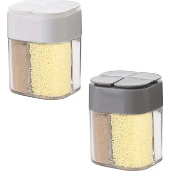 Dóza na potraviny Cestovní kořenka 4v1 s víčkem | dóza na koření, přenosná kořenka - 2 barvy