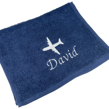 Ručník Ručník Letadlo s vlastním jménem nebo textem Barva: Hnědá, Velikost ručníku: 50x100cm