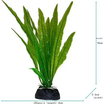 Dekorace do akvária Umělé rostliny do akvária s květy | akvarijní dekorace | vodní tráva - Zelený typ 2