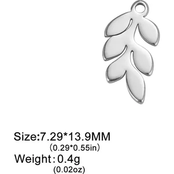 Přívěsek Přívěsek listy pro DIY šperky | šperkařské komponenty 5 ks - Ocel