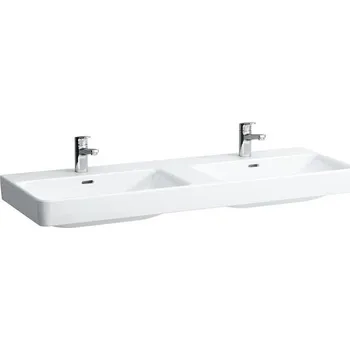 Umyvadlo Laufen Pro S nástěnné dvojumyvadlo 130x46,5 cm, 2 otvory pro baterii, LCC, bílá