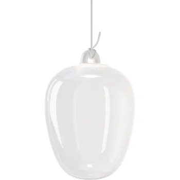 Lodes Obló medium, závěs z čirého foukaného skla, 1x7W LED 2700K, Ø20,6x29,6cm