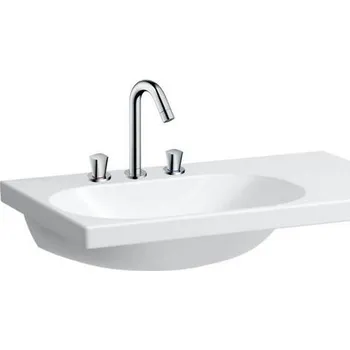 Umyvadlo Laufen Lua umyvadlo 75x46 cm, odkládací plocha vpravo, 3 otvory pro baterii, bez přepadu, bílá