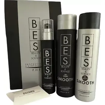 Kosmetická sada Bes dárková sada Smooth šampon, balzám a Extreme Shine | Pro uhlazení, výživu a lesk vlasů – Lvhair.cz