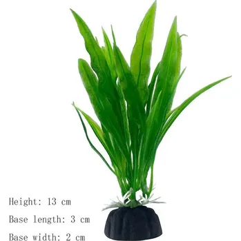 Dekorace do akvária Umělé rostliny do akvária s květy | akvarijní dekorace | vodní tráva - Zelená 13 cm