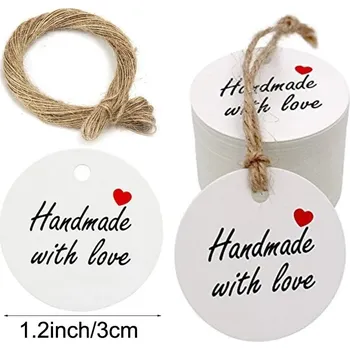 Dárková visačka 100 ks Visačky na dárky z kraftového papíru | dárkové visačky | handmade visačky - 8