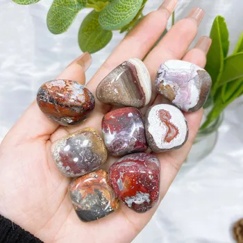 Přírodní kámen Přírodní leštěný kámen pro energii a dekoraci | krystal dekorace | přírodní minerály - Mexický achát , 50 gramů