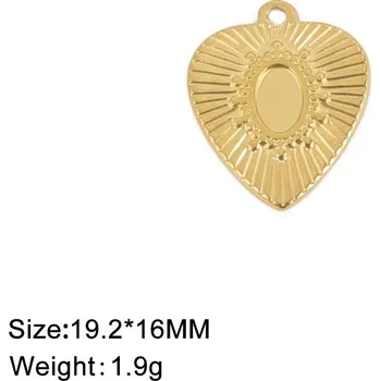 Přívěsek Přívěsek srdce ocelový diy | šperk - Styl 2 zlatý