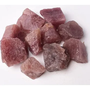 Surový křišťál, přírodní krystal pro harmonizaci a reiki | Minerální kámen, dekorativní krystal - Jahodový křemen