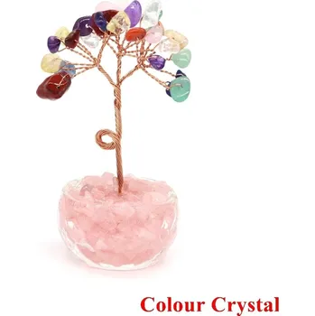 Strom života s přírodními kameny | domácí dekorace, dárek, dárek z minerálů - Barva Crystal , 10 KS