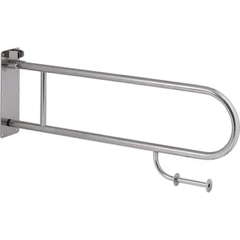 Madlo do koupelny Sanela nerezové madlo sklopné s držákem toaletního papíru 830 mm, matný povrch SLZM 03SDXP