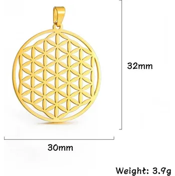 Přívěsek Květ života mandala přívěsek | Ochranný amulet - Styl A zlatý