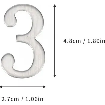 Číslo na dům nerez 5x3 cm | číslo popisné, dveřní štítek, samolepicí - Samolepící , č.3