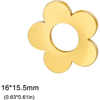Přívěsek Přívěsky z oceli květiny | šperkové komponenty 5 ks - Styl 7 Gold