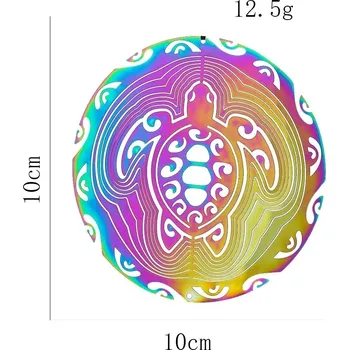 Zahradní dekorace Duhová magická větrná spirála, 3d dekorace na zahradu | větrná spirála, zahradní dekorace, lapač paprsků - Želva