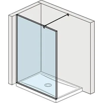 Jika Pure Walk in skleněná boční stěna 88cm pro vaničku 90×90cm, vč. bočního profilu a vzpěry, perla GLASS
