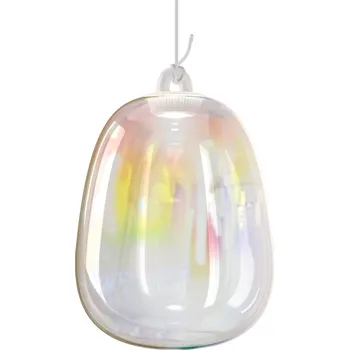 Lodes Obló large, závěs z foukaného skla Rainbow, 1x7W LED 2700K, Ø24,5x34,7cm