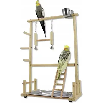 Hračka pro ptáka Dětské hřiště Stojan pro ptáky, dřevěná houpačka pro papouška, sada hraček