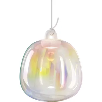 Lodes Obló small, závěs z foukaného skla Rainbow, 1x7W LED 3000K, Ø21,1x24,3cm