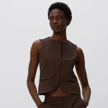 Reserved - Obleková vesta - hnědá - 378FS-88X - 378FS-88X-S