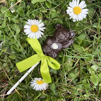 Cukrovinka Chocolenka Čokoládové lízátko - Medvídek se srdíčkem Druh čokolády: Tmavá čokoláda