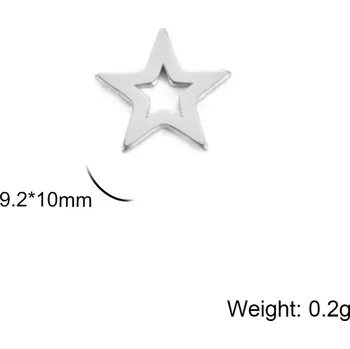 Náramek Ocelové přívěsky hvězda | šperk 5 ks - Barva oceli B