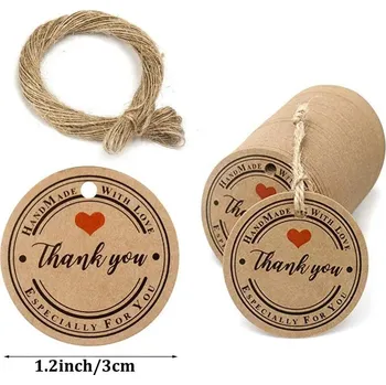 Dárková visačka 100 ks Visačky na dárky z kraftového papíru | dárkové visačky | handmade visačky - 6