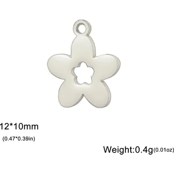 Přívěsek Přívěsky z oceli květiny | šperkové komponenty 5 ks - Styl 4 Ocel
