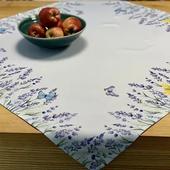 ubrus BYTEMA Ubrusy a šály fialové Levandule s motýlky 85 x 85 cm
