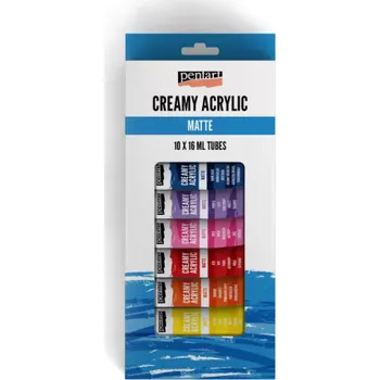 Speciální výtvarná barva Sada akrylových barev PENTART 10x16ml - matné barvy
