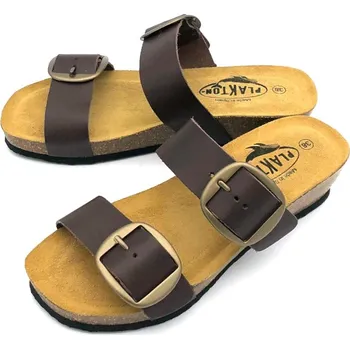 Dámské pantofle Dámské kožené pantofle 826038 Plakton tmavě hnědá Barva: marron, Velikost: 42