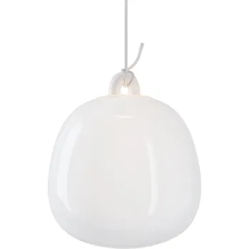 Lodes Obló small, závěs z hedbávně bílého foukaného skla, 1x7W LED 3000K, Ø21,1x24,3cm