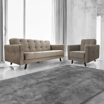 Sedací souprava IDZ LISA 227 cm + křeslo LISA Paros 03 Světlá hnědá