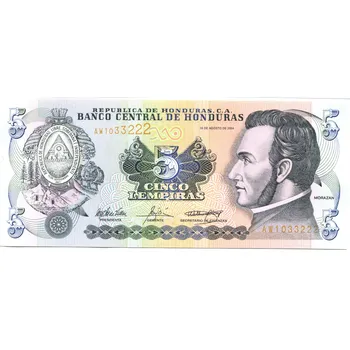 HONDURAS. 5 lempiras 2004. Pi. 85d.