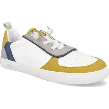 Dívčí obuv Barefoot dětské tenisky Muris - Nuuk sunflower yellow bílé/žluté Velikost: 33