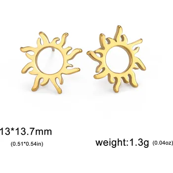 Náušnice Kruhové náušnice z chirurgické oceli | módní šperky 2 ks - Stud Gold