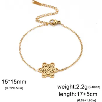 Náramek Skyrim metatron náramek z oceli | amulet ochrany - B zlatá barva , 17-22 cm