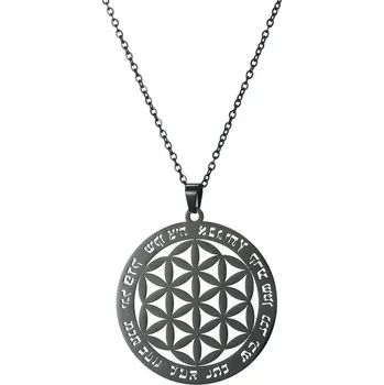 Náhrdelník Náhrdelník květ života ocelový | dámský šperk - Styl 6 Černá , 45-50 cm