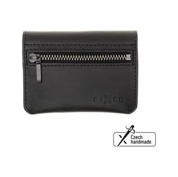 Kožená peněženka FIXED Tripple Wallet z pravé hovězí kůže, černá